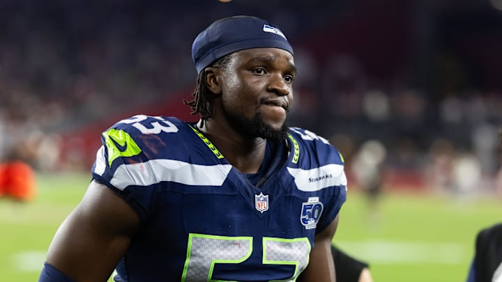 Seattle Seahawks edge rusher Boye Mafe (53) Seattle Seahawks edge rusher Boye Mafe (53)