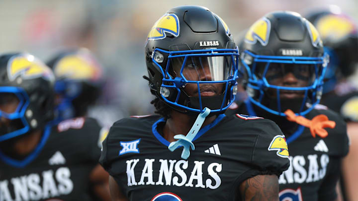 Kansas Jayhawks centerback Austin Alexander (0) warms up before the game against West Virginia Mountaineers at David Booth Kansas Memorial Stadium on Sept. 20, 2025. Kansas Jayhawks centerback Austin Alexander (0) warms up before the game against West Virginia Mountaineers at David Booth Kansas Memorial Stadium on Sept. 20, 2025.