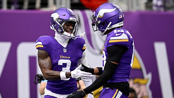 Minnesota Vikings wide receivers Jordan Addison and Justin Jefferson