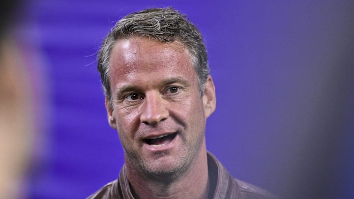 LSU Tigers head coach Lane Kiffin looks on prior to the game against the Houston Cougars at NRG Stadium.