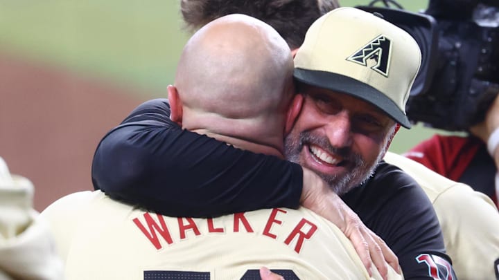 Apr 30, 2024; Phoenix, Arizona, USA; Arizona Diamondbacks first baseman Christian Walker celebrates