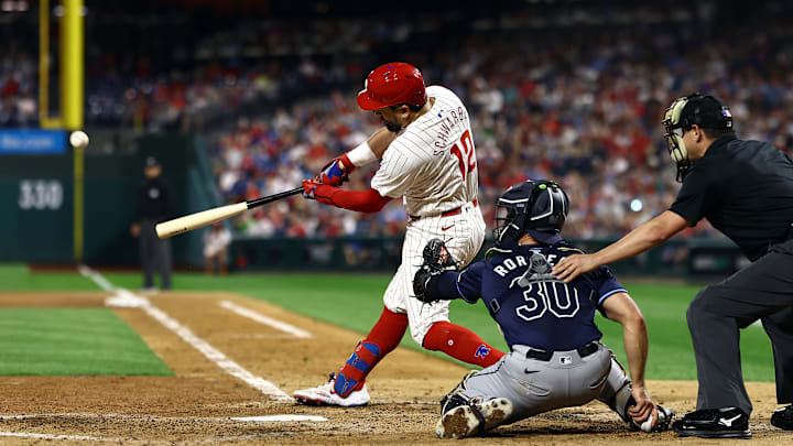 Philadelphia Phillies designated hitter Kyle Schwarber set the MLB single season record with his 14th leadoff home run of the season.