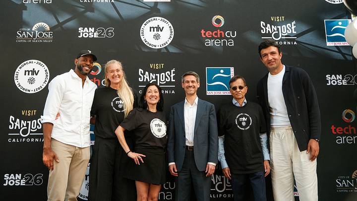 MLV NorCal Rumble Ownership group and investors: Andre Iguodala, Kerri Walsh Jennings, Theresia Gouw, Brad Hilsabeck, Vivek Ranadivé, and Zaza Pachulia at Fan Fest 2026. Photo Credit: Jeremy Jusuf MLV NorCal Rumble Ownership group and investors: Andre Iguodala, Kerri Walsh Jennings, Theresia Gouw, Brad Hilsabeck, Vivek Ranadivé, and Zaza Pachulia at Fan Fest 2026. Photo Credit: Jeremy Jusuf