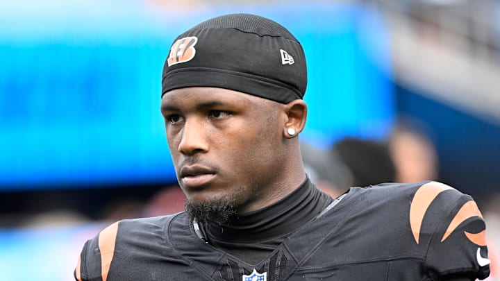 Sep 29, 2024; Charlotte, North Carolina, USA; Cincinnati Bengals wide receiver Tee Higgins (5) comes off the field after the game at Bank of America Stadium. Mandatory Credit: Bob Donnan-Imagn Images