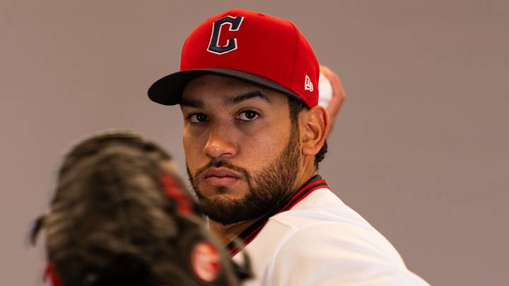 Feb 19, 2026; Goodyear, AZ, USA; Cleveland Guardians pitcher Daniel Espino (66) during media day in Goodyear. Mandatory Credit: Arianna Grainey-Imagn Images Feb 19, 2026; Goodyear, AZ, USA; Cleveland Guardians pitcher Daniel Espino (66) during media day in Goodyear. Mandatory Credit: Arianna Grainey-Imagn Images