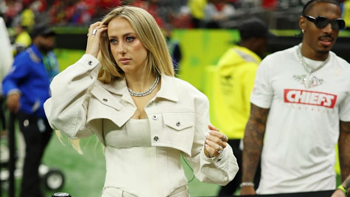 Brittany Mahomes before Super Bowl LIX between the Philadelphia Eagles and the Kansas City Chiefs at Caesars Superdome. Brittany Mahomes before Super Bowl LIX between the Philadelphia Eagles and the Kansas City Chiefs at Caesars Superdome.