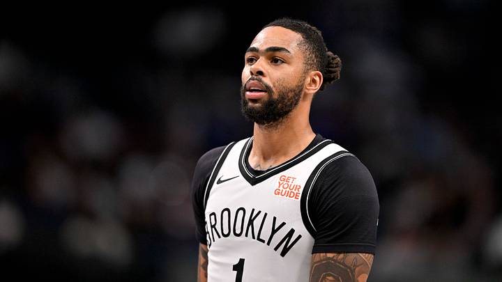 Mar 31, 2025; Dallas, Texas, USA; Brooklyn Nets guard D'Angelo Russell (1) during the game between the Dallas Mavericks and the Brooklyn Nets at the American Airlines Center. Mandatory Credit: Jerome Miron-Imagn Images Mar 31, 2025; Dallas, Texas, USA; Brooklyn Nets guard D'Angelo Russell (1) during the game between the Dallas Mavericks and the Brooklyn Nets at the American Airlines Center. Mandatory Credit: Jerome Miron-Imagn Images