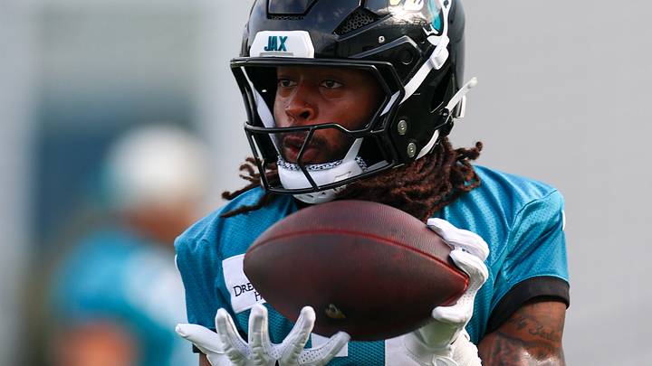 Aug 2, 2026; Jacksonville, FL, USA; Jacksonville Jaguars wide receiver Jakobi Meyers (3) participates in training camp at Miller Electric Center. Mandatory Credit: Nathan Ray Seebeck-Imagn Images Aug 2, 2026; Jacksonville, FL, USA; Jacksonville Jaguars wide receiver Jakobi Meyers (3) participates in training camp at Miller Electric Center. Mandatory Credit: Nathan Ray Seebeck-Imagn Images