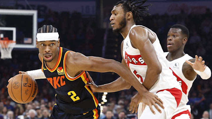 Oklahoma City Thunder guard Shai Gilgeous-Alexander (2).