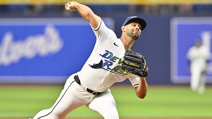 May 29, 2026; St. Petersburg, Florida, USA; Tampa Bay Rays pitcher Nick Martinez throws a pitch during the first inning against Los Angeles Angels at Tropicana Field. May 29, 2026; St. Petersburg, Florida, USA; Tampa Bay Rays pitcher Nick Martinez throws a pitch during the first inning against Los Angeles Angels at Tropicana Field.