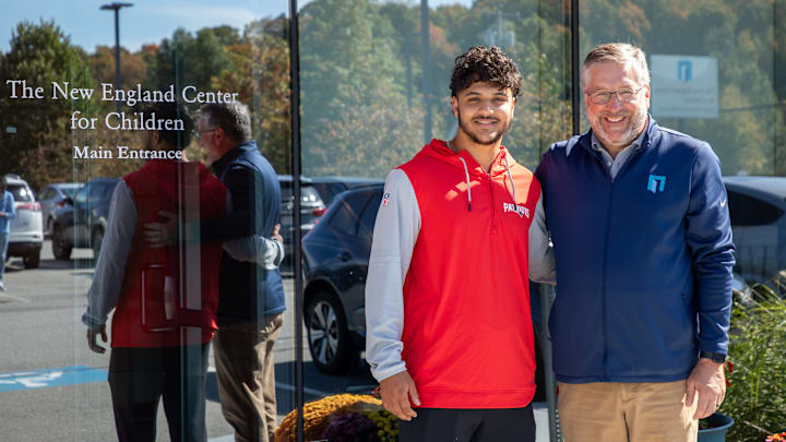 New England Patriots kicker Andy Borregales has become a fan-favorite at the New England Center for Children in Southboro, Massachusetts.