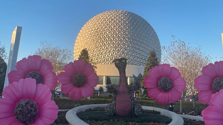 The EPCOT Flower and Garden Festival with Figment in the new garden area. Image courtesy Brian Miller