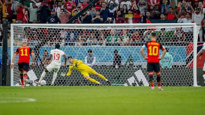 Thibaut Courtois saved Alphonso Davies' penalty. 