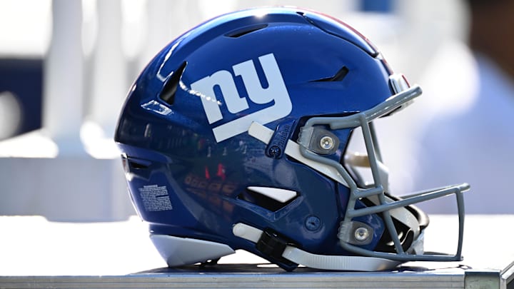 A New York Giants helmet 