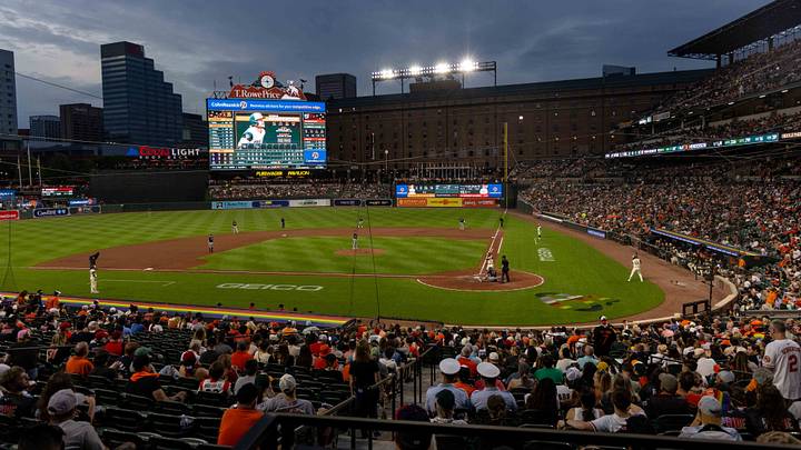 Jun 26, 2026; Baltimore, Maryland, USA; Camden Yards on pride night against the Washington Nationals at Oriole Park at Camden Yards. Mandatory Credit: Lexi Thompson-Imagn Images Jun 26, 2026; Baltimore, Maryland, USA; Camden Yards on pride night against the Washington Nationals at Oriole Park at Camden Yards. Mandatory Credit: Lexi Thompson-Imagn Images