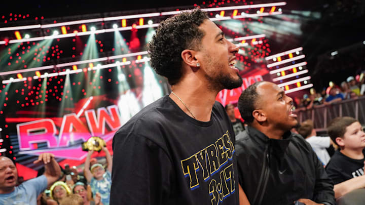 Indiana Pacers guard Tyrese Haliburton at WWE Monday Night Raw on June 24, 2024.