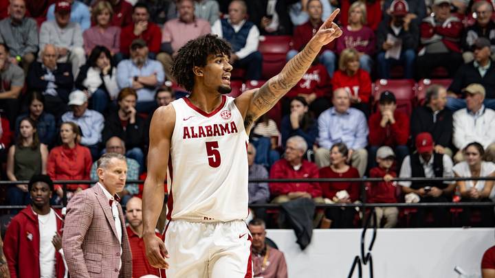 Amari Allen calls a play in the first half of the game against Purdue on November 13, 2025. Amari Allen calls a play in the first half of the game against Purdue on November 13, 2025.