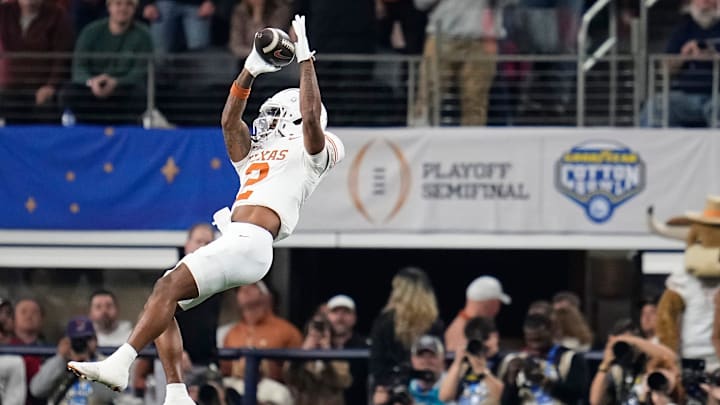 Texas Longhorns wide receiver Matthew Golden catches a pass during the second half of the Cotton Bowl Classic