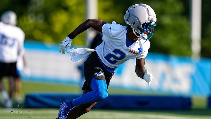 Detroit Lions cornerback Ennis Rakestraw Jr. (2) practices during training camp at Meijer Performance Center in Allen Park on Thursday, July 30, 2026. Detroit Lions cornerback Ennis Rakestraw Jr. (2) practices during training camp at Meijer Performance Center in Allen Park on Thursday, July 30, 2026.