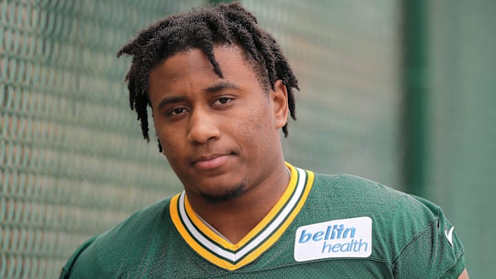 Defensive lineman Karl Brooks (94) during the 2023 Green Bay Packers    rookie minicamp on Friday, May 5, 2023 at the Don Hutson Center indoor practice facility in Ashwaubenon, Wis. Wm. Glasheen USA TODAY NETWORK-Wisconsin