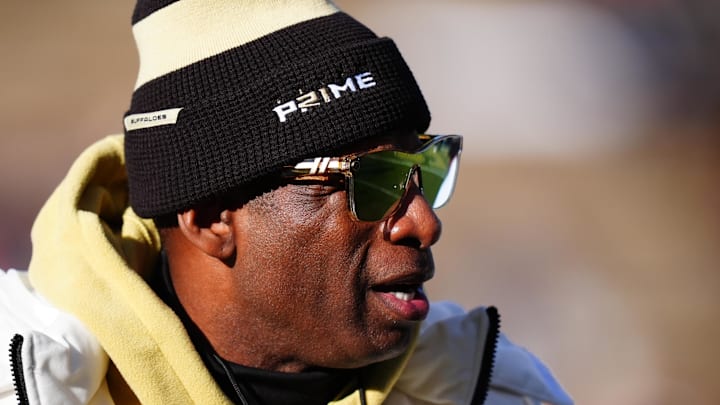 Nov 29, 2024; Boulder, Colorado, USA; Colorado Buffaloes head coach Deion Sanders before the game against the Oklahoma State Cowboys at Folsom Field. 