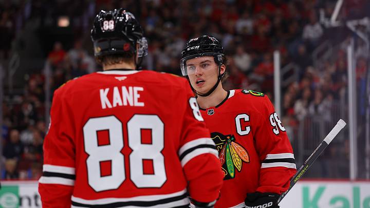 Patrick Kane and Connor Bedard/ Chicago Blackhawks Patrick Kane and Connor Bedard/ Chicago Blackhawks