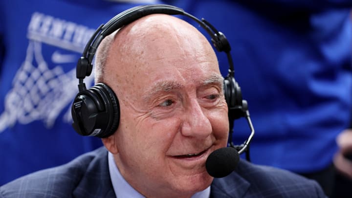Dick Vitale calls a Kentucky-Michigan State game in 2022.