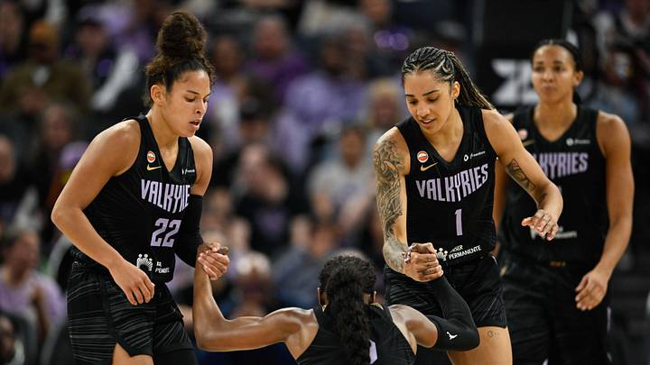 Golden State Valkyries guard Veronica Burton (22) and forward Gabby Williams. Golden State Valkyries guard Veronica Burton (22) and forward Gabby Williams.