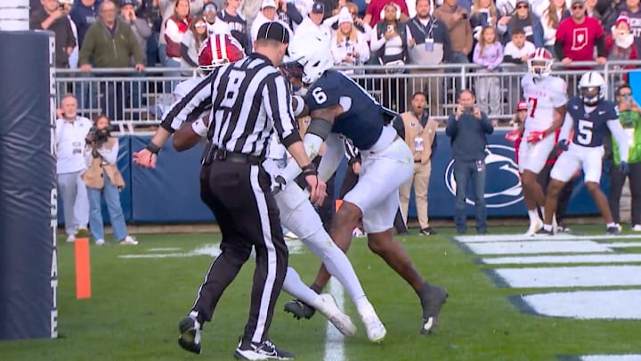 Indiana Hoosiers wideout Omar Cooper brought in this athletic touchdown catch to help beat Penn State. Indiana Hoosiers wideout Omar Cooper brought in this athletic touchdown catch to help beat Penn State.