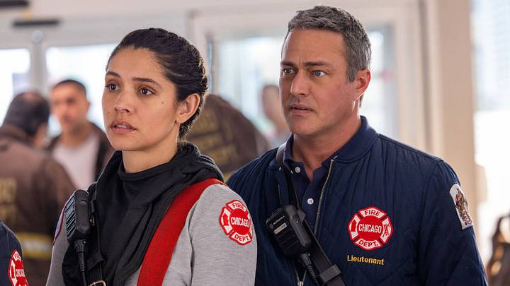 CHICAGO MED — “Reckoning, Part 2” Episode 1117 — Pictured: (l-r) Miranda Rae Mayo as Stella Kidd, Taylor Kinney as Kelly Severide CHICAGO MED — “Reckoning, Part 2” Episode 1117 — Pictured: (l-r) Miranda Rae Mayo as Stella Kidd, Taylor Kinney as Kelly Severide