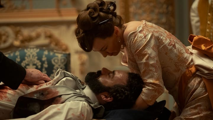 Morgan Spector and Carrie Coon in The Gilded Age season 3 episode 8 on HBO