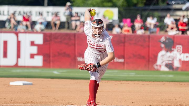 Alabama pitcher Jocelyn Briski prepares to pitch in the first game of the series against Kentucky on Apr. 17, 2026. Alabama pitcher Jocelyn Briski prepares to pitch in the first game of the series against Kentucky on Apr. 17, 2026.