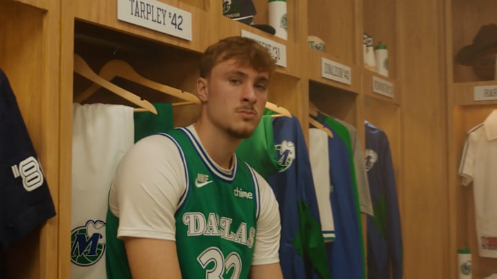 Cooper Flagg in the Maviercks throwback jersey. Cooper Flagg in the Maviercks throwback jersey.