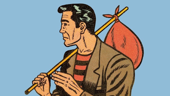People don‘t really carry their belongings on sticks.