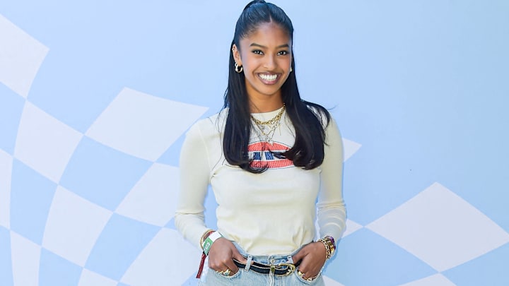 Natalia Bryant arrives at the 7th Annual REVOLVE Festival 2024 during the 2024 Coachella Valley Music And Arts Festival.