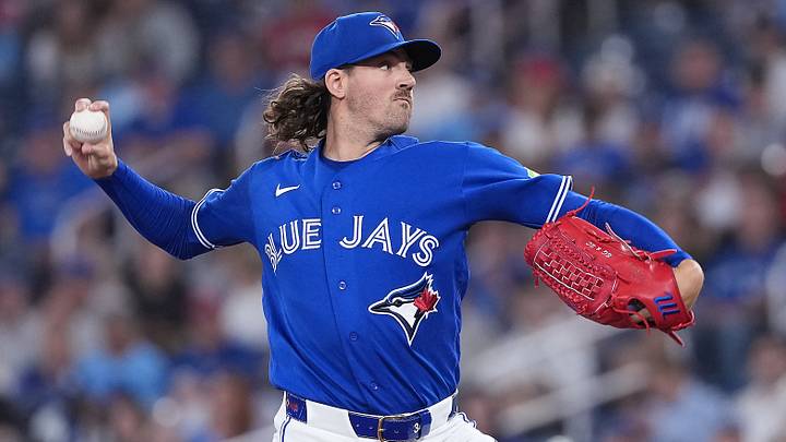 Jul 21, 2026; Toronto, Ontario, CAN; Toronto Blue Jays starting pitcher Kevin Gausman (34) throws a pitch against the Tampa Bay Rays during the first inning at Rogers Centre. Mandatory Credit: Nick Turchiaro-Imagn Images Jul 21, 2026; Toronto, Ontario, CAN; Toronto Blue Jays starting pitcher Kevin Gausman (34) throws a pitch against the Tampa Bay Rays during the first inning at Rogers Centre. Mandatory Credit: Nick Turchiaro-Imagn Images