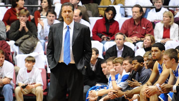 Kentucky Wildcats coach John Calipari reacts during the first half against the Alabama Crimson Tide at Coleman Coliseum. Alabama won 68-66. Kentucky Wildcats coach John Calipari reacts during the first half against the Alabama Crimson Tide at Coleman Coliseum. Alabama won 68-66.