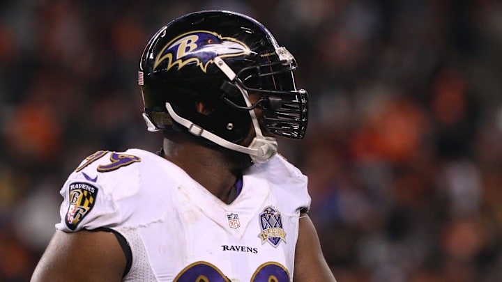 Baltimore Ravens defensive end Chris Canty against the Cleveland Browns.