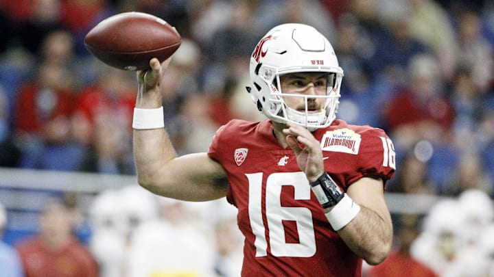 Dec 28, 2018; San Antonio, TX, United States; Washington State Cougars quarterback Gardner Minshew.