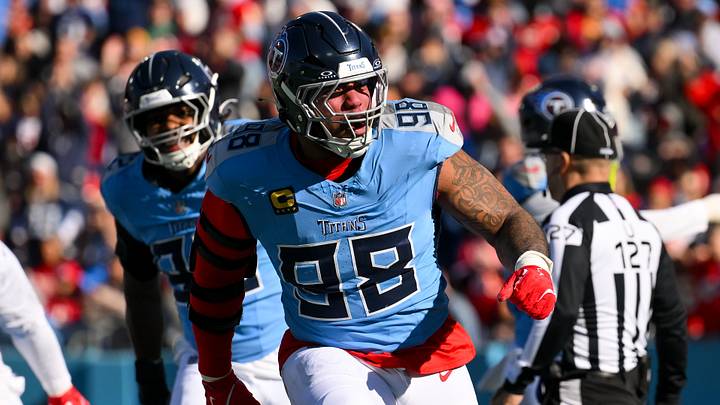 Defensive tackle Jeffery Simmons celebrates a safety against the Kansas City Chiefs. Defensive tackle Jeffery Simmons celebrates a safety against the Kansas City Chiefs.