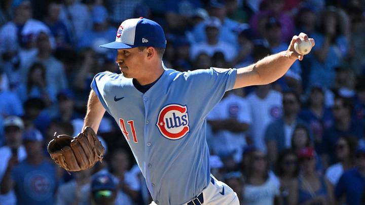 Jun 19, 2026; Chicago, Illinois, USA; Chicago Cubs pitcher Hoby Milner (41) pitches against the Toronto Blue Jays during the ninth inning at Wrigley Field. Mandatory Credit: Patrick Gorski-Imagn Images Jun 19, 2026; Chicago, Illinois, USA; Chicago Cubs pitcher Hoby Milner (41) pitches against the Toronto Blue Jays during the ninth inning at Wrigley Field. Mandatory Credit: Patrick Gorski-Imagn Images