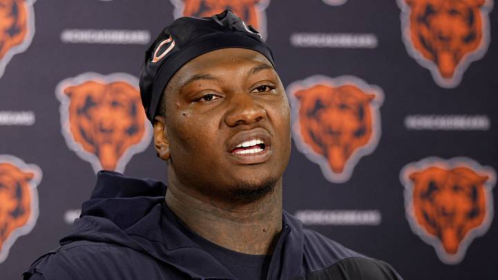 Jun 9, 2026; Lake Forest, IL, USA; Chicago Bears defensive lineman Gervon Dexter Sr. speaks during Minicamp at Halas Hall. Mandatory Credit: Kamil Krzaczynski-Imagn Images