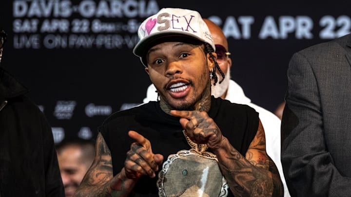 Gervonta "Tank" Davis during an April 20, 2023 press conference.