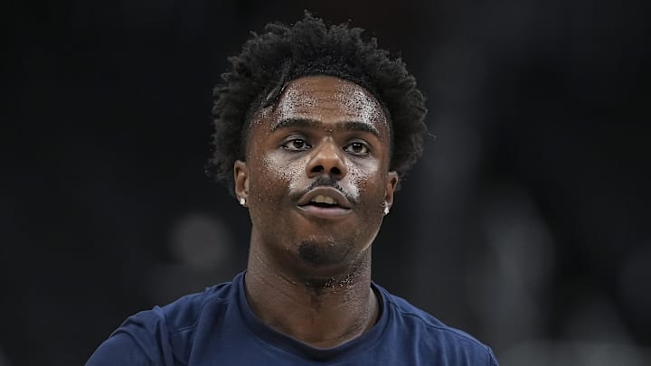Former LA Clippers guard Kobe Brown (24) on the court before the game against the Atlanta Hawks at State Farm Arena. Former LA Clippers guard Kobe Brown (24) on the court before the game against the Atlanta Hawks at State Farm Arena.