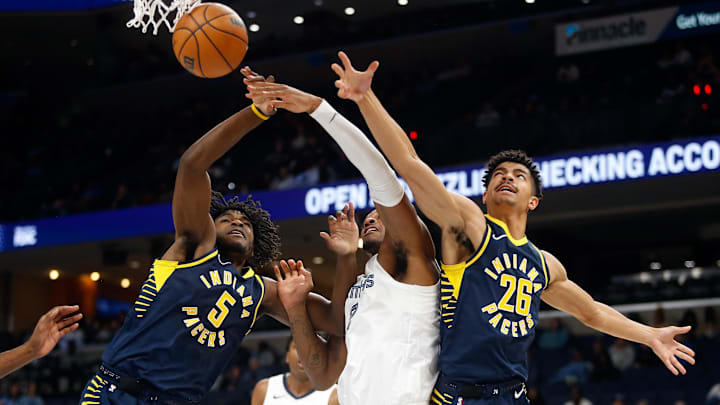 Oct 8, 2023; Memphis, Tennessee, USA; Indiana Pacers forward Jarace Walker (5), Memphis Grizzlies