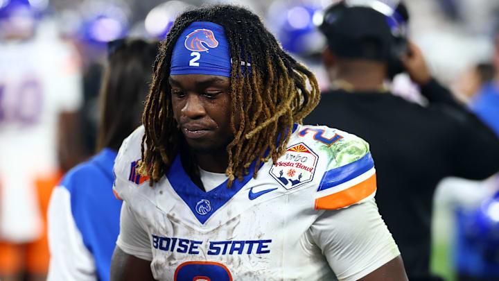 Boise State Broncos running back Ashton Jeanty reacts after the game against the Penn State Nittany Lions. Boise State Broncos running back Ashton Jeanty reacts after the game against the Penn State Nittany Lions.