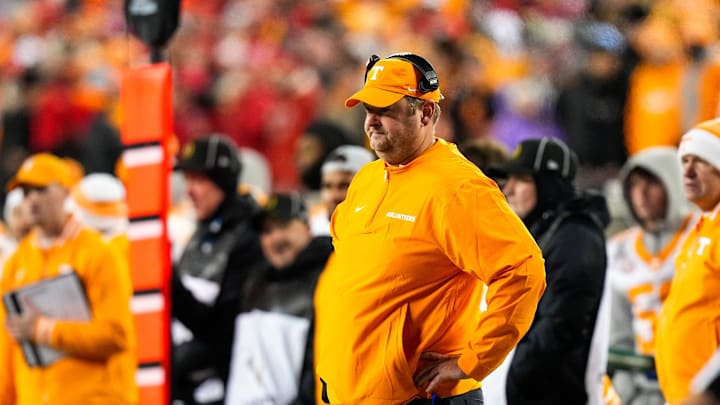 Tennessee Volunteers head coach Josh Heupel watches the game in the first half at Ohio Stadium on Saturday, Dec. 21, 2024 in Columbus, Ohio.
