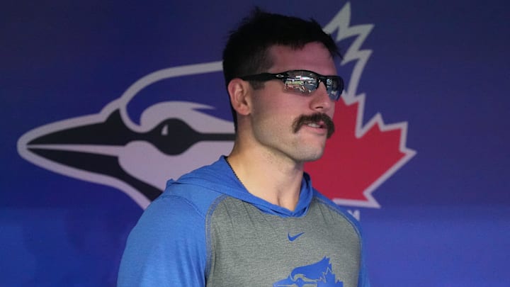 Sep 10, 2023; Toronto, Ontario, CAN; Toronto Blue Jays second baseman Davis Schneider (36) walks in