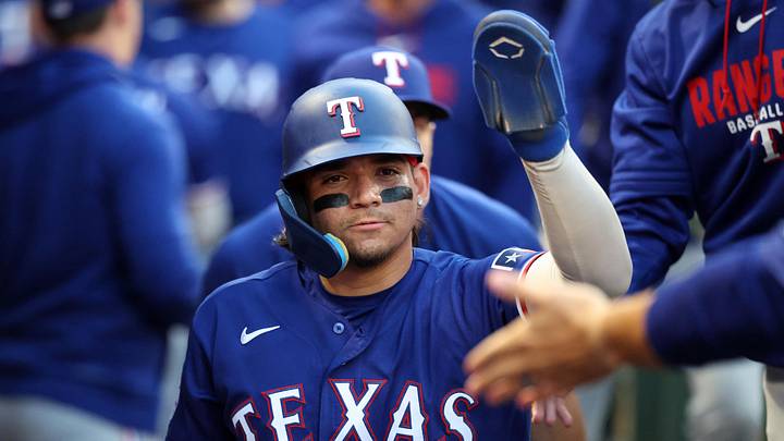 Texas Rangers left fielder Alejandro Osuna.