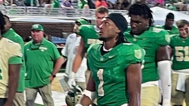 UGA commit Tyriq Green walks off Dexter Wood Field at Phillip Beard Stadium on August 14, 2025. UGA commit Tyriq Green walks off Dexter Wood Field at Phillip Beard Stadium on August 14, 2025.